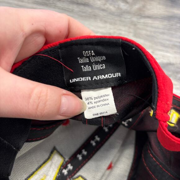 Under Armour Maryland Terrapins OSFA Red‎ Black Mens One Size Strapback Cap Hat - Picture 6 of 9